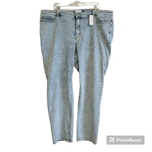 Lane Bryant Stonewashed Signature Fit Straight Jeans Plus Size 26